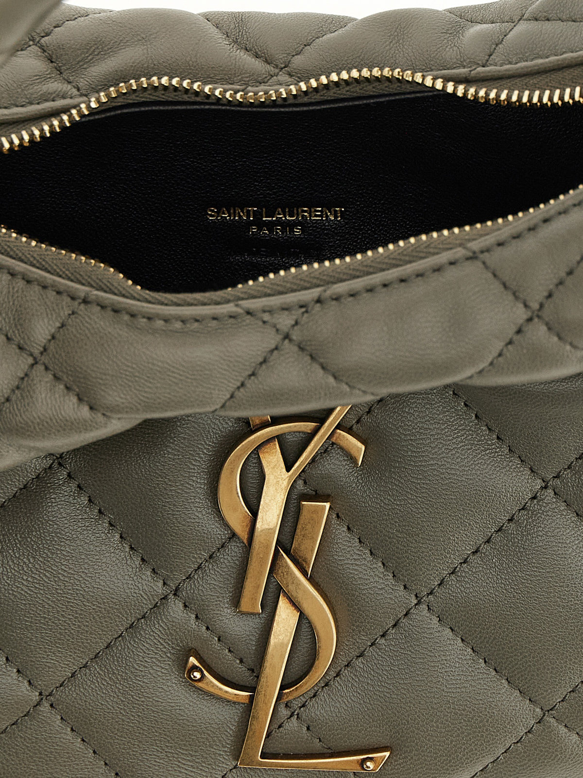 Graue Lammleder-Handtasche