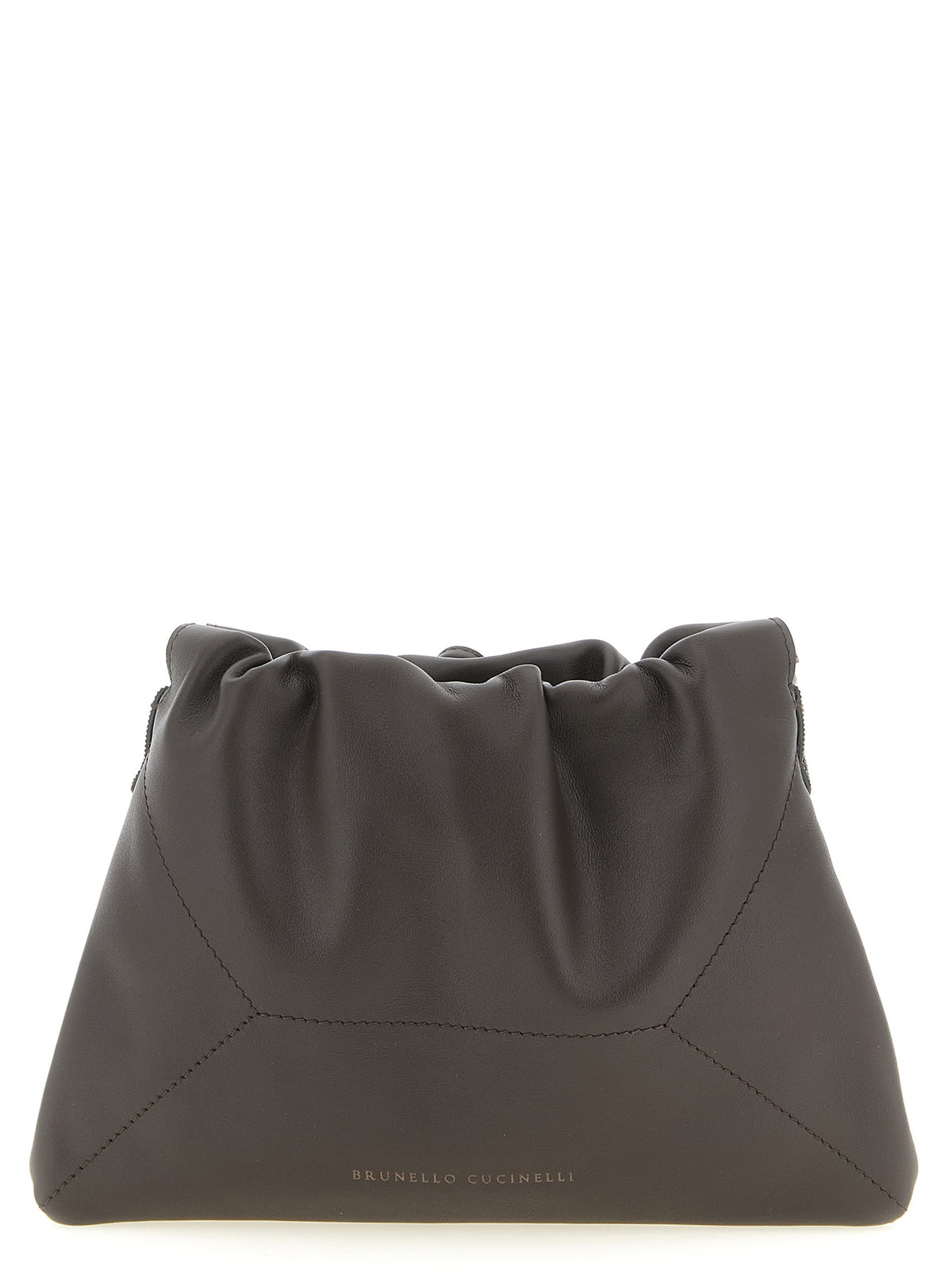 Brown calfskin clutch