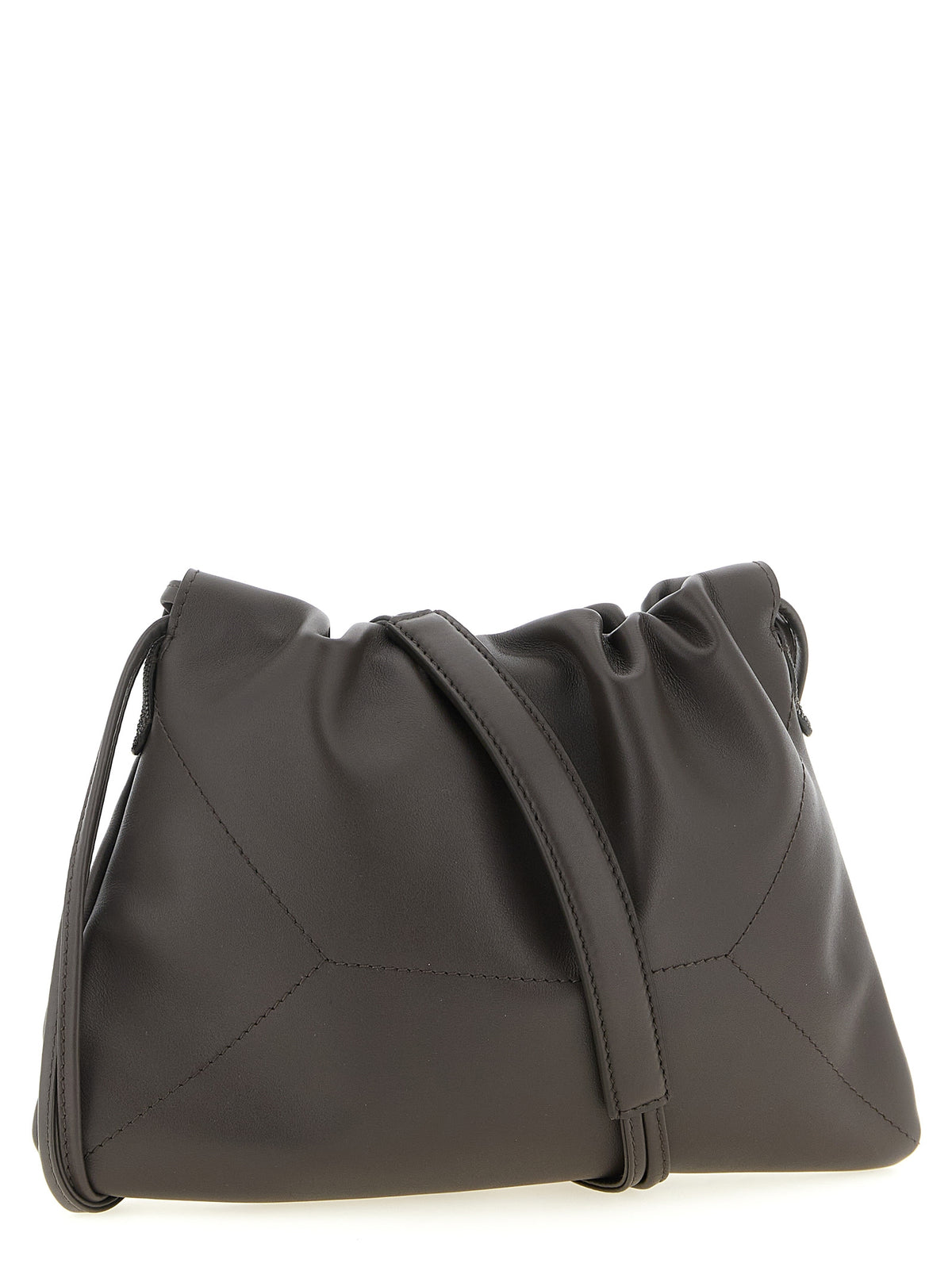 Brown calfskin clutch