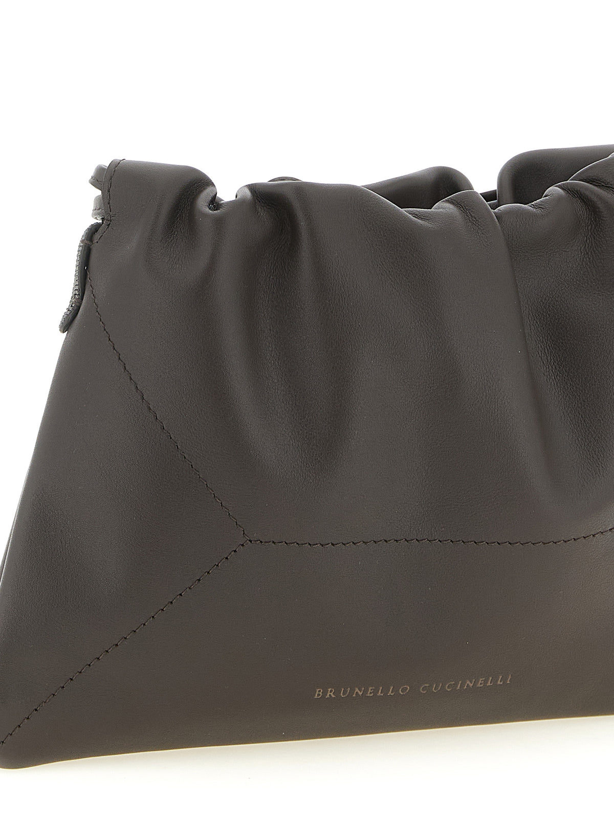 Brown calfskin clutch