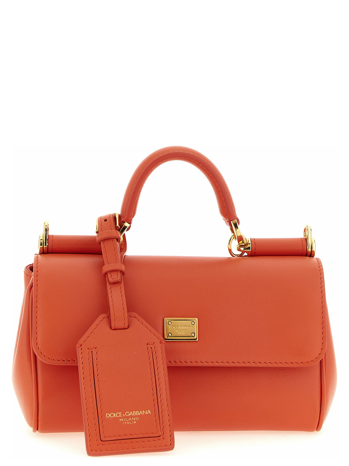 Orange Kalbsleder Damen Handtasche