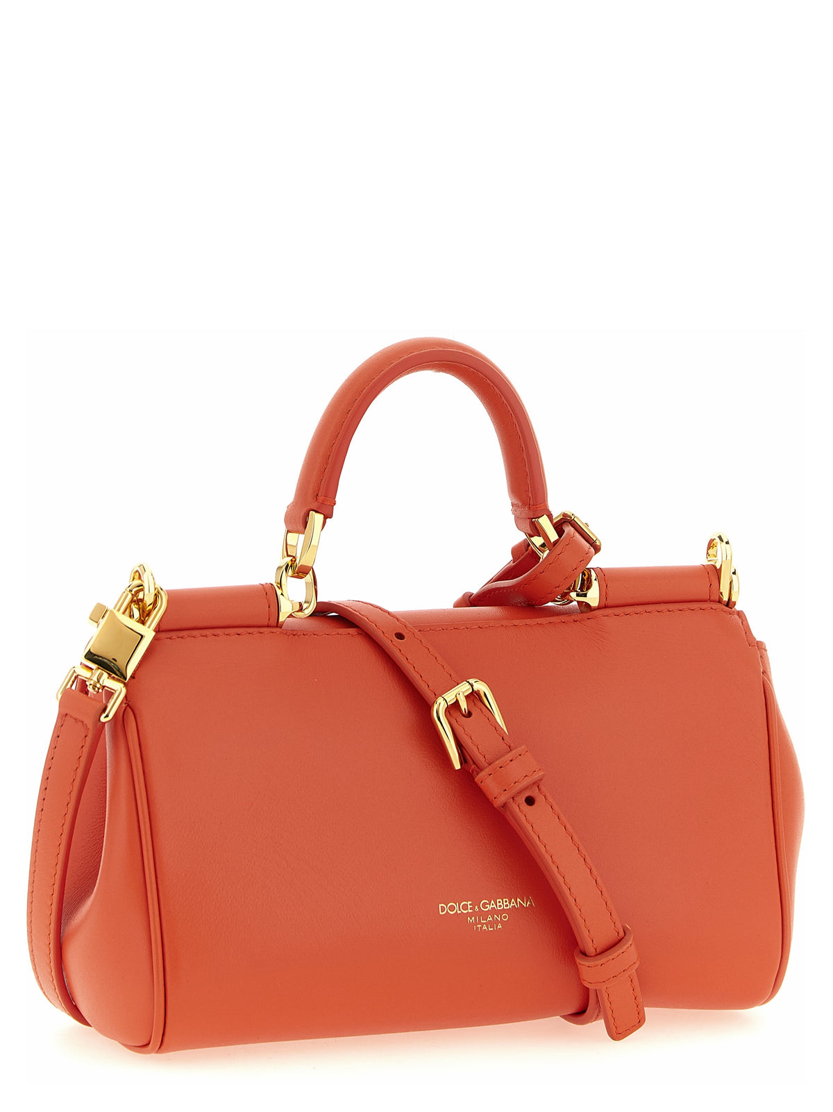 Orange Kalbsleder Damen Handtasche
