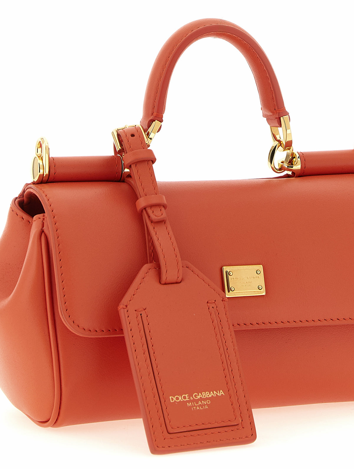 Orange Kalbsleder Damen Handtasche