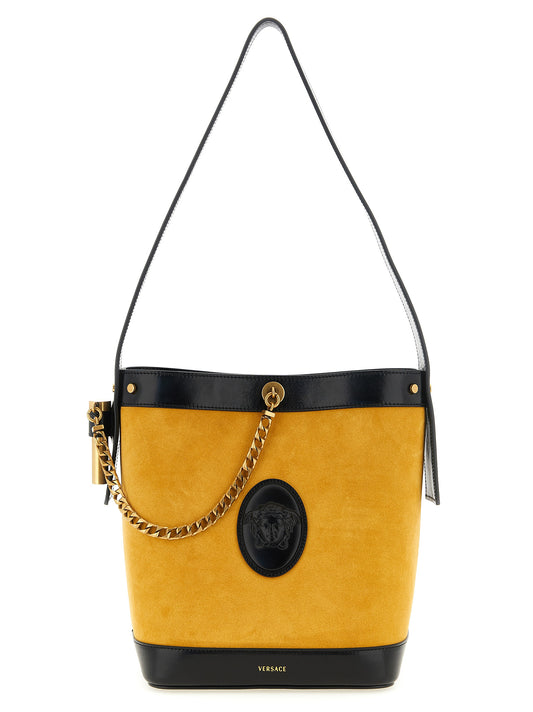Two-tone calf leather shoulder bag