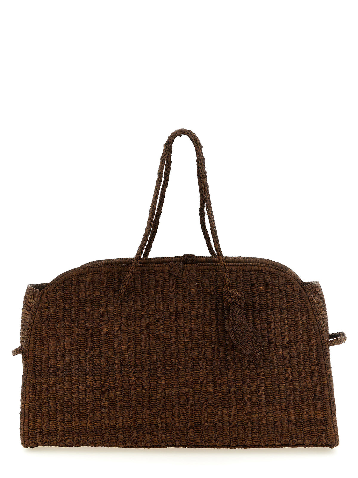 Braune Raffia-Tragetasche