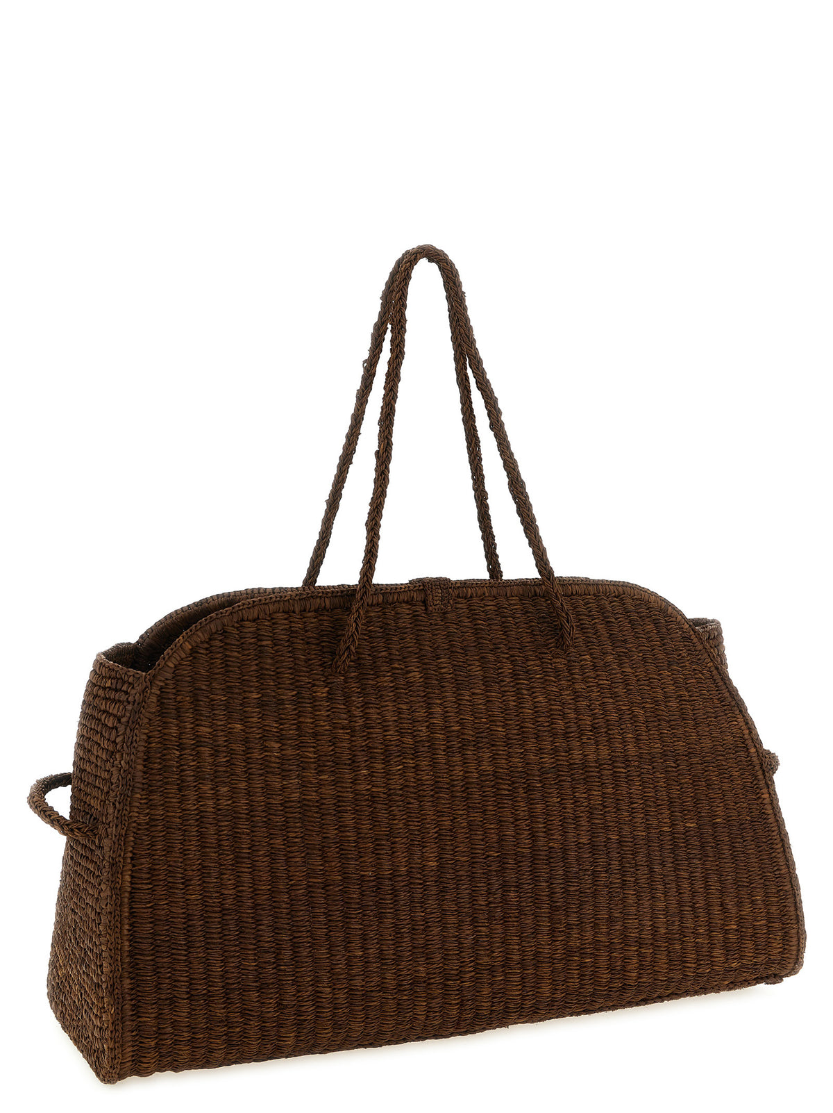 Braune Raffia-Tragetasche