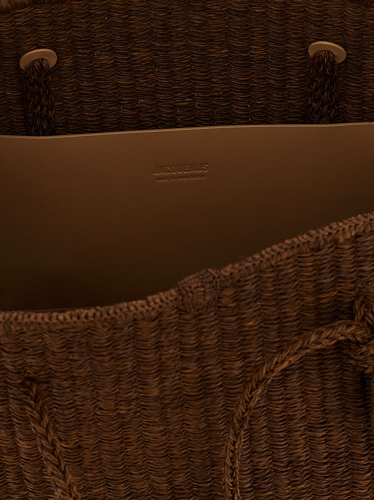 Braune Raffia-Tragetasche