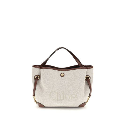 Beige fabric handbag
