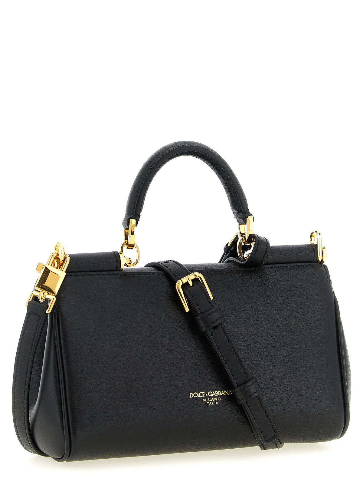 Schwarze Kalbsleder-Handtasche