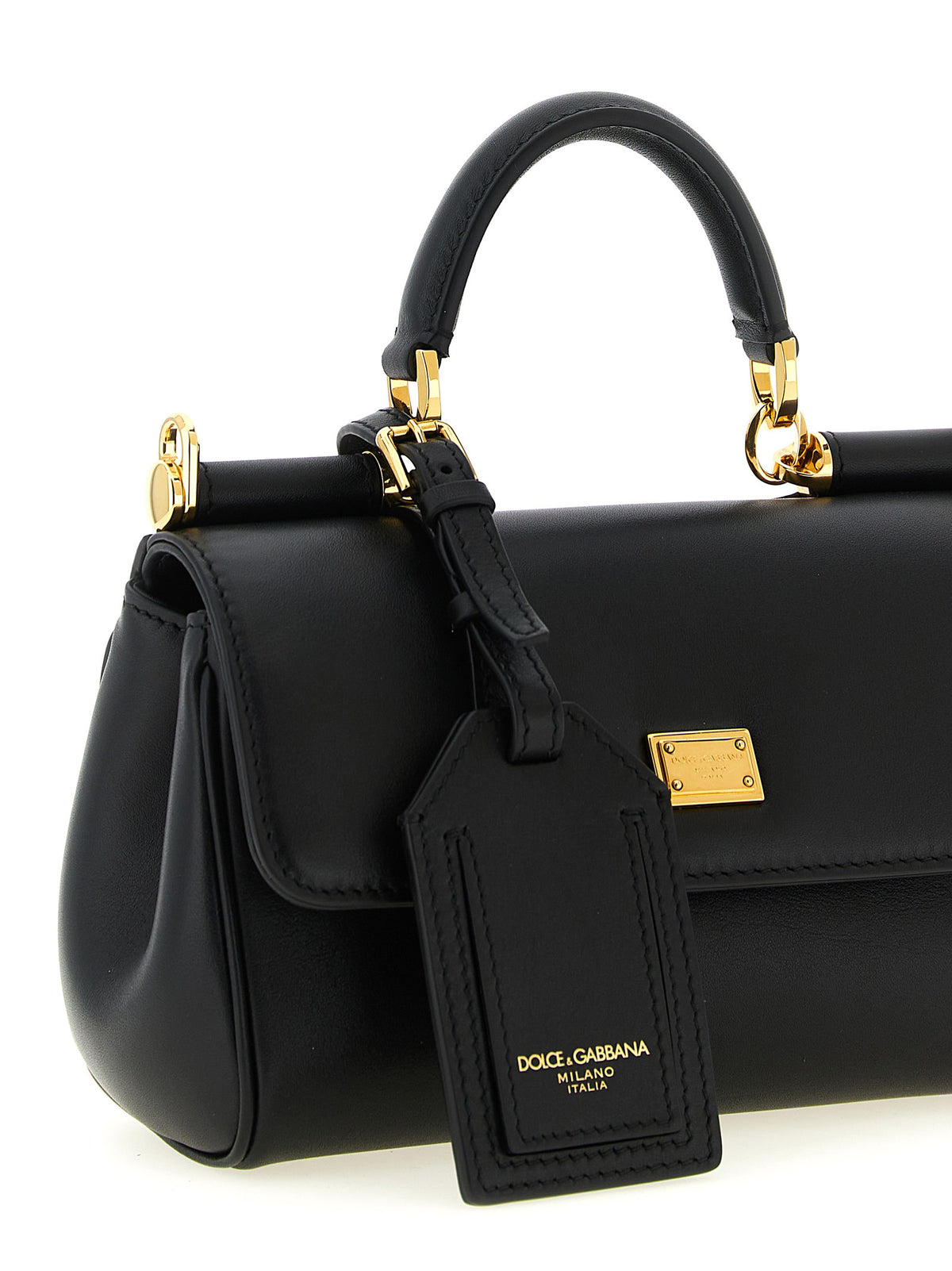 Schwarze Kalbsleder-Handtasche