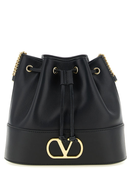 Schwarze Umhängetasche aus Lammleder