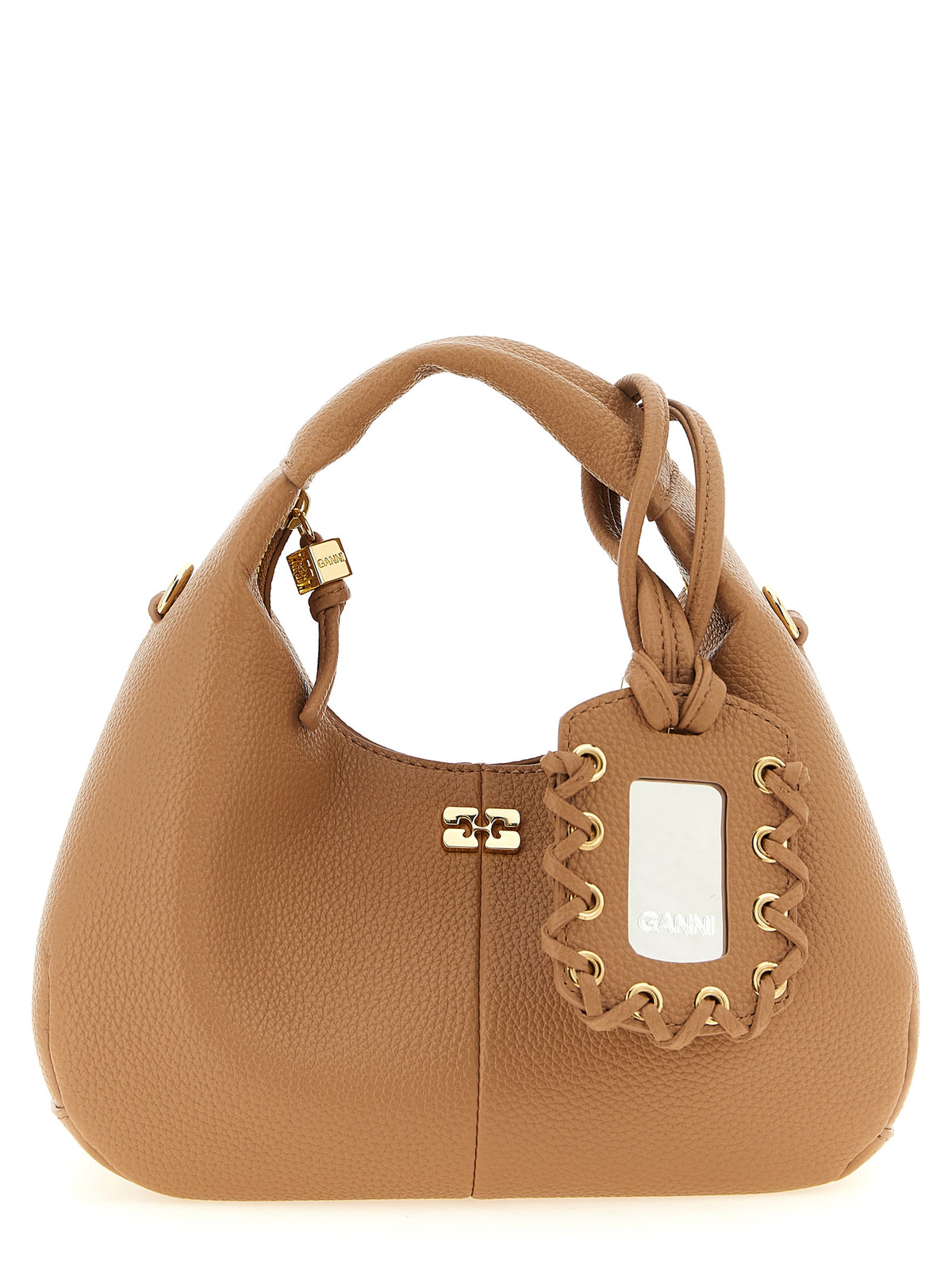 Beige Polyester Handtasche