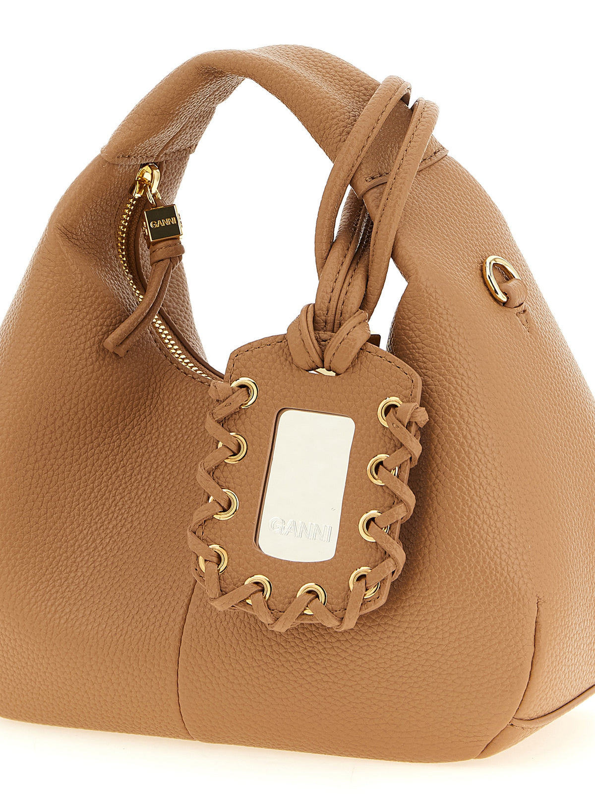 Beige Polyester Handtasche