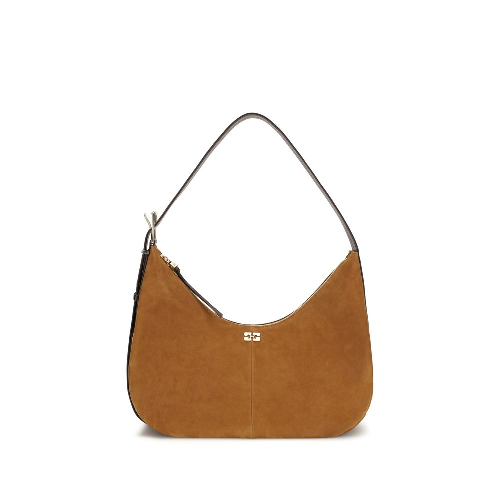 Braune Schultertasche aus recyceltem Polyester