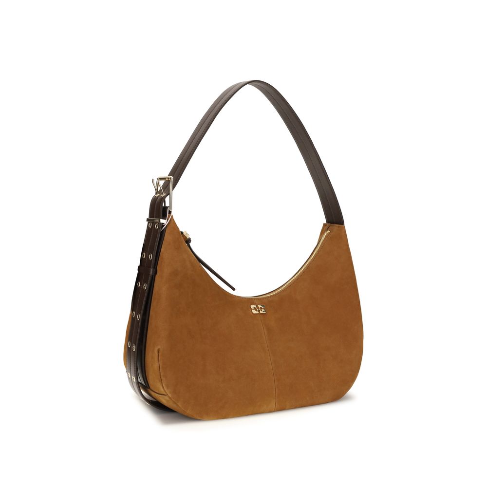 Braune Schultertasche aus recyceltem Polyester