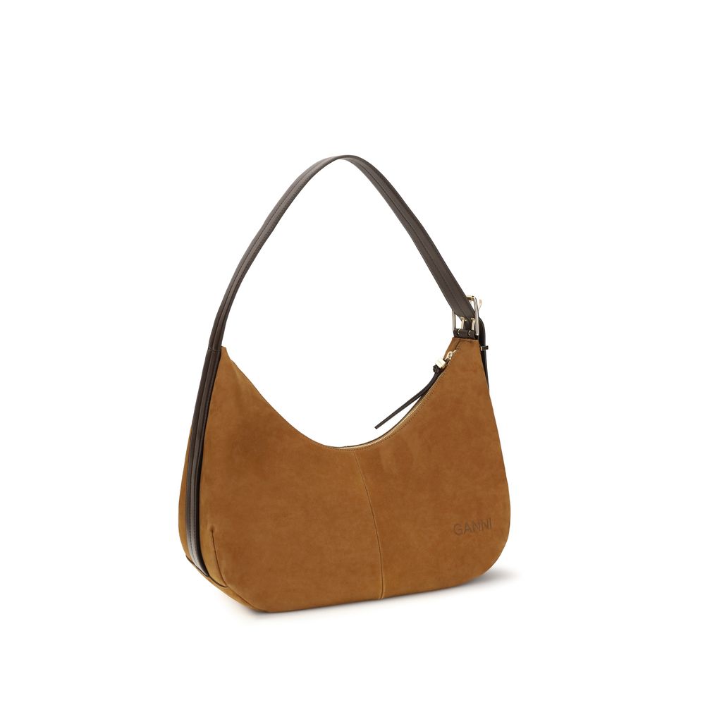 Braune Schultertasche aus recyceltem Polyester