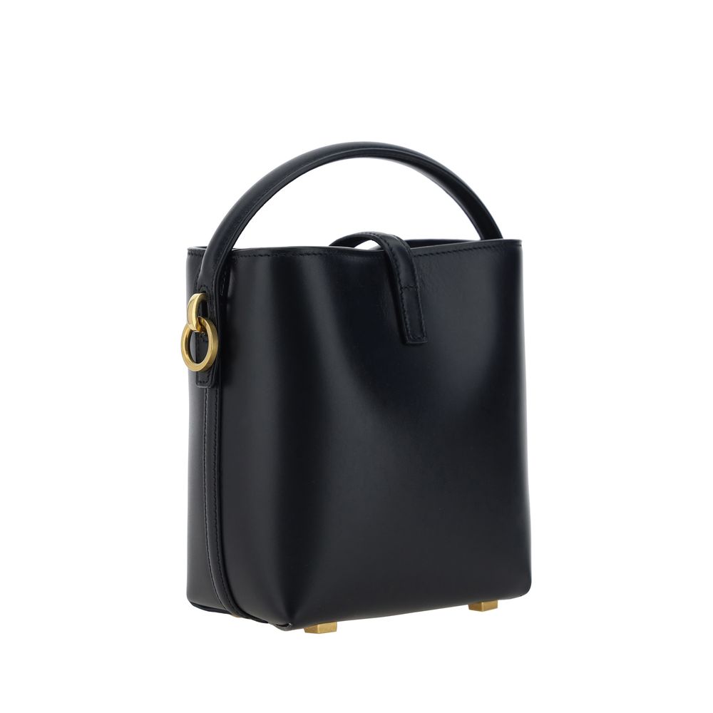 Schwarze Bos Taurus Kalbsleder Schultertasche