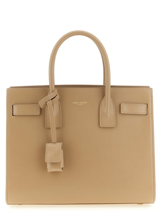 Beige Kalbsleder Handtasche