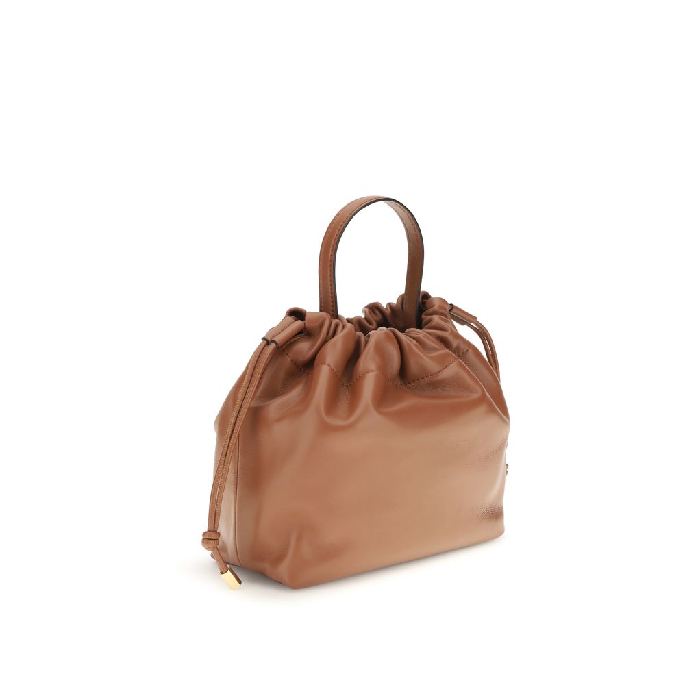 Brown Lambskin Shoulder Bag Ovis Aries Aries