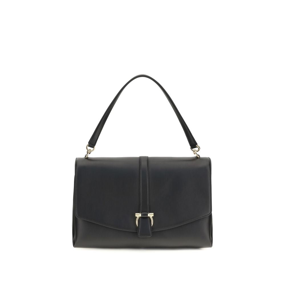 Schwarze Bos Taurus Kalbsleder Schultertasche