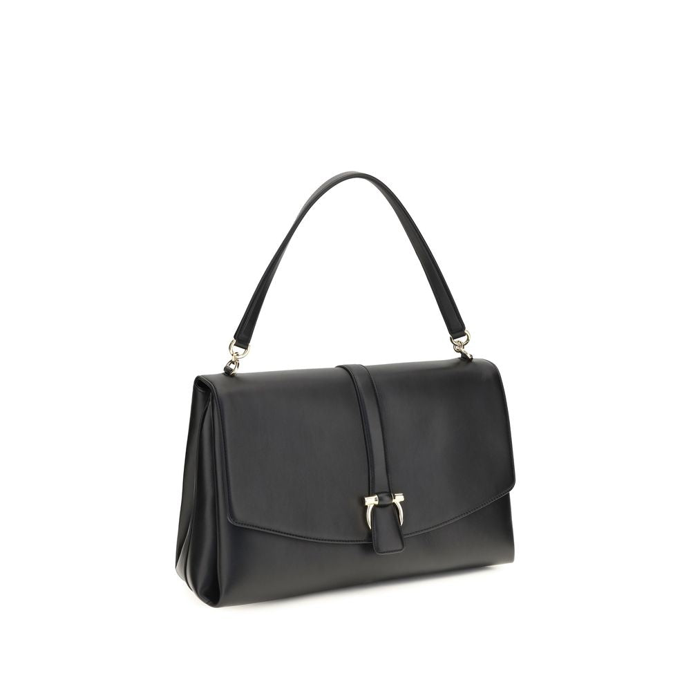 Schwarze Bos Taurus Kalbsleder Schultertasche