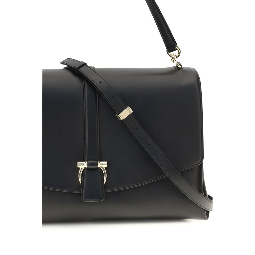 Schwarze Bos Taurus Kalbsleder Schultertasche