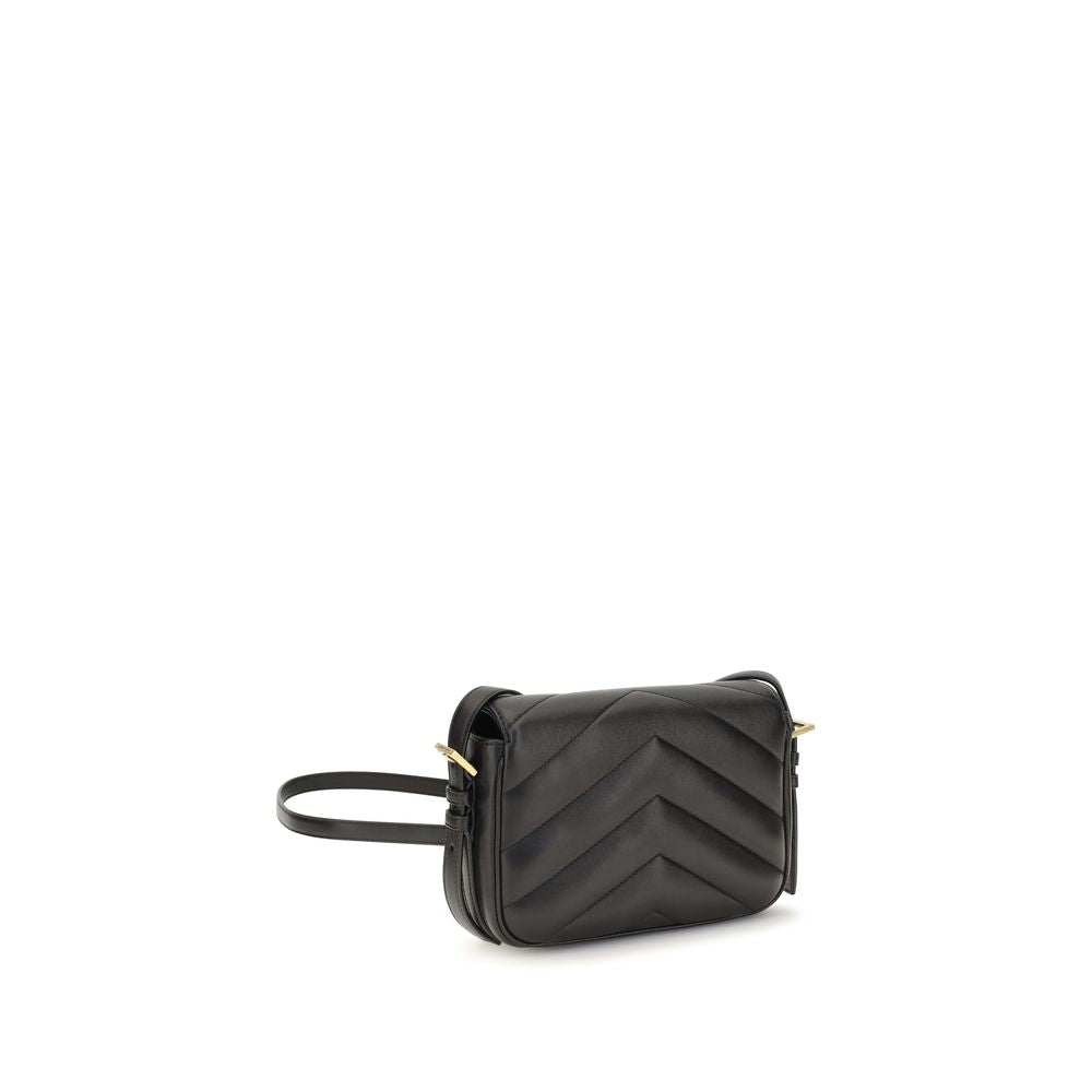 Schwarze Lammleder Schultertasche Ovis Aries Aries