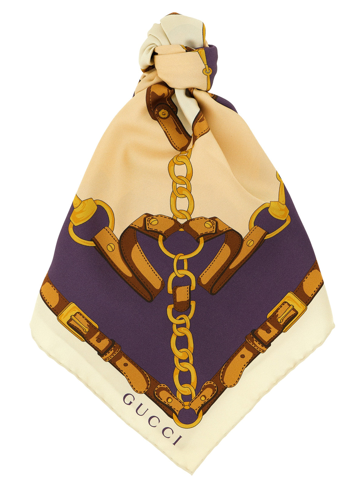 Beige silk scarf