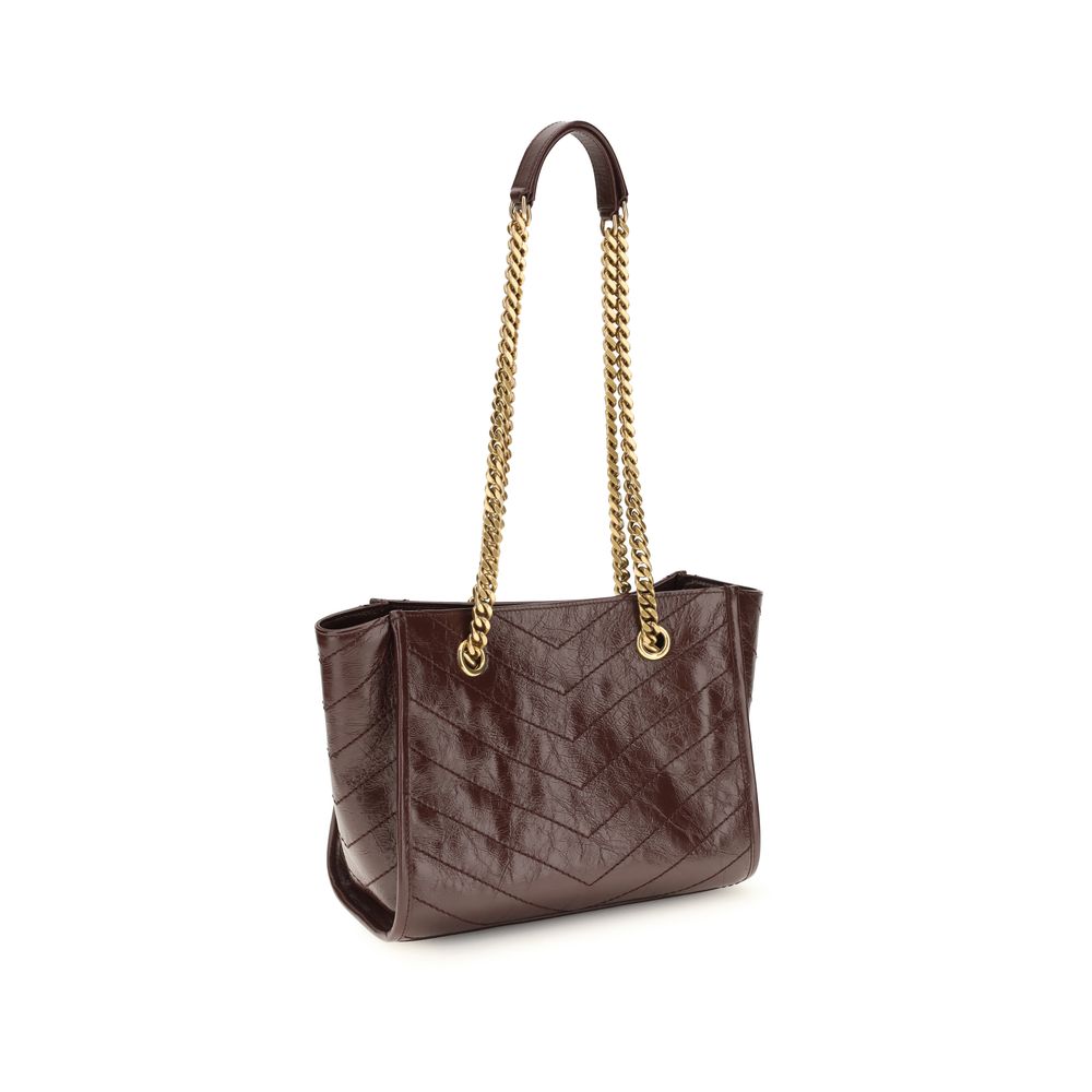 Braune Kalbsleder Bos Taurus Schultertasche