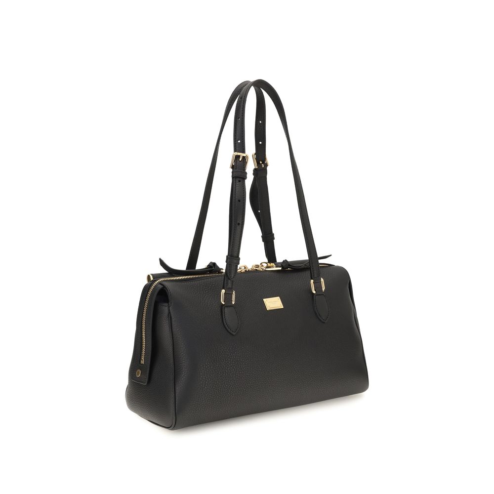 Schwarze Bos Taurus Kalbsleder Schultertasche