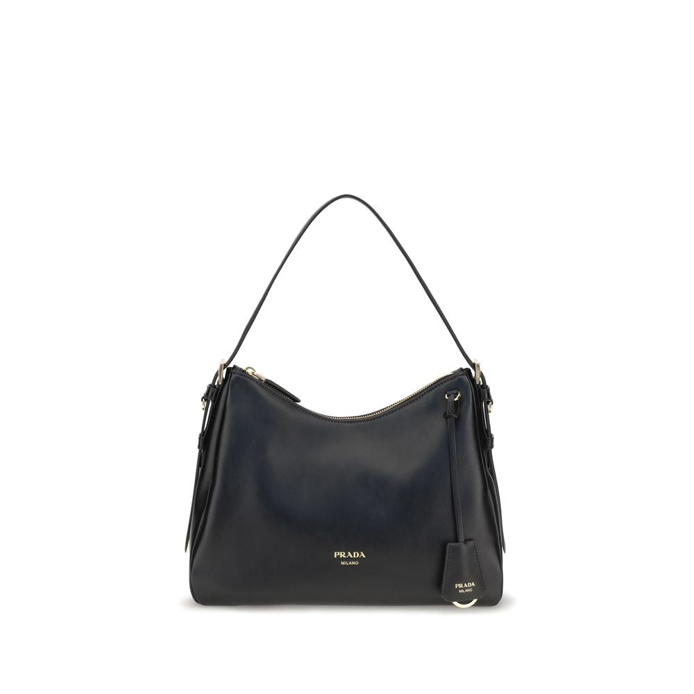 Black Bos Taurus Calf Leather Shoulder Bag