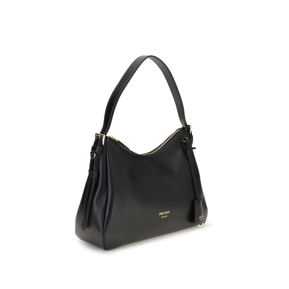 Black Bos Taurus Calf Leather Shoulder Bag