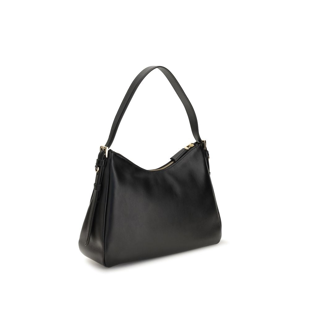 Black Bos Taurus Calf Leather Shoulder Bag