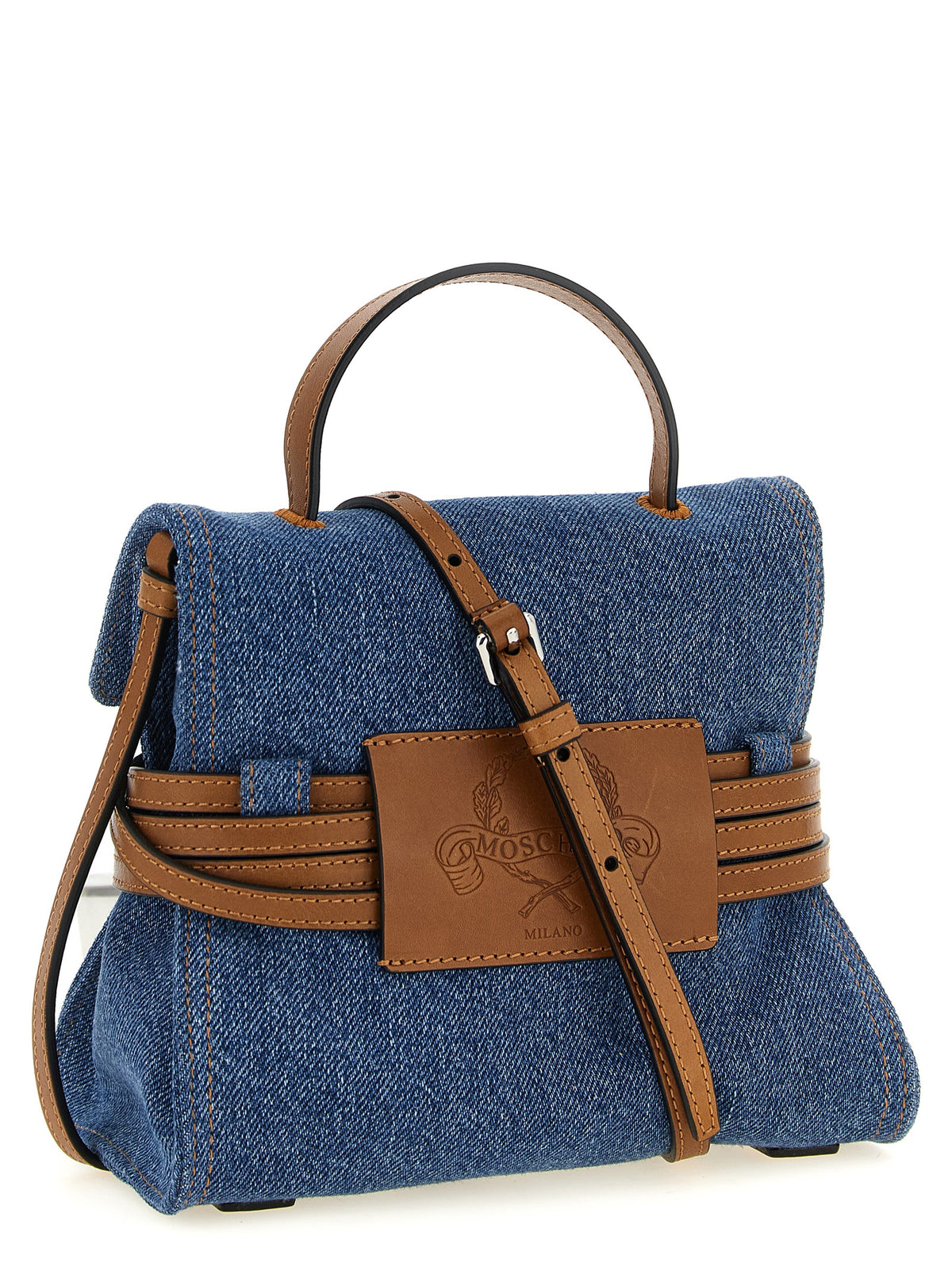 Blue cotton handbag
