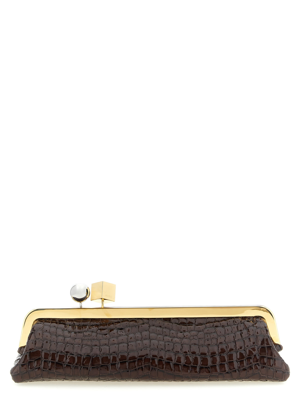 Braune Ziegenleder-Clutch
