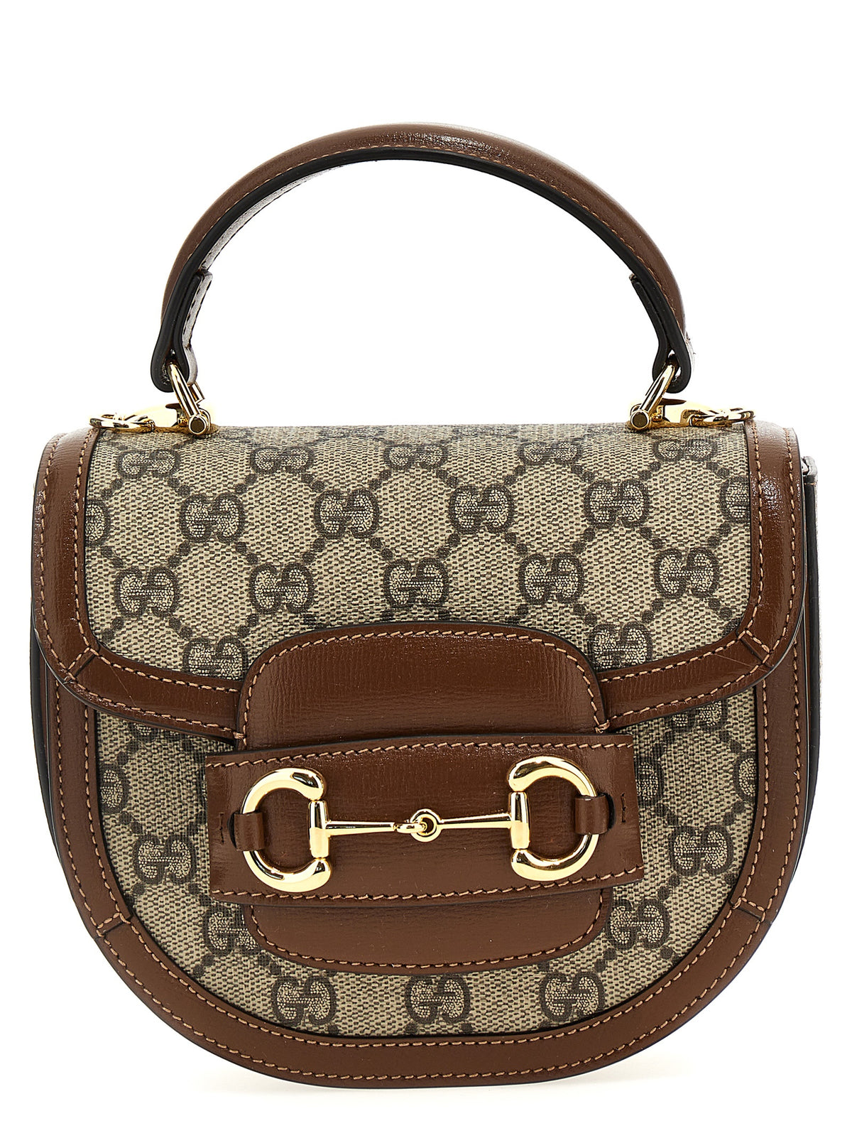 Brown polyethylene handbag