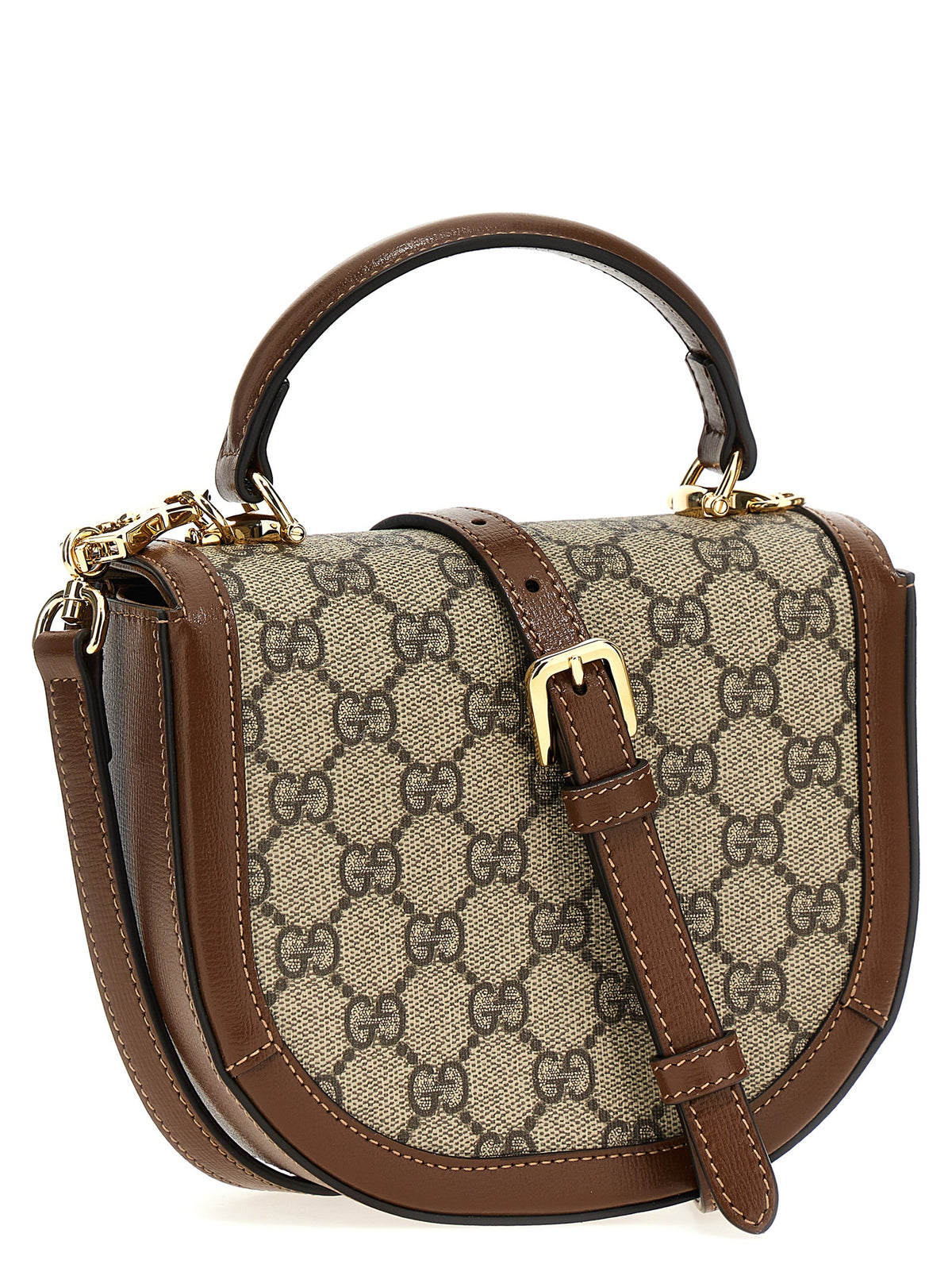 Brown polyethylene handbag
