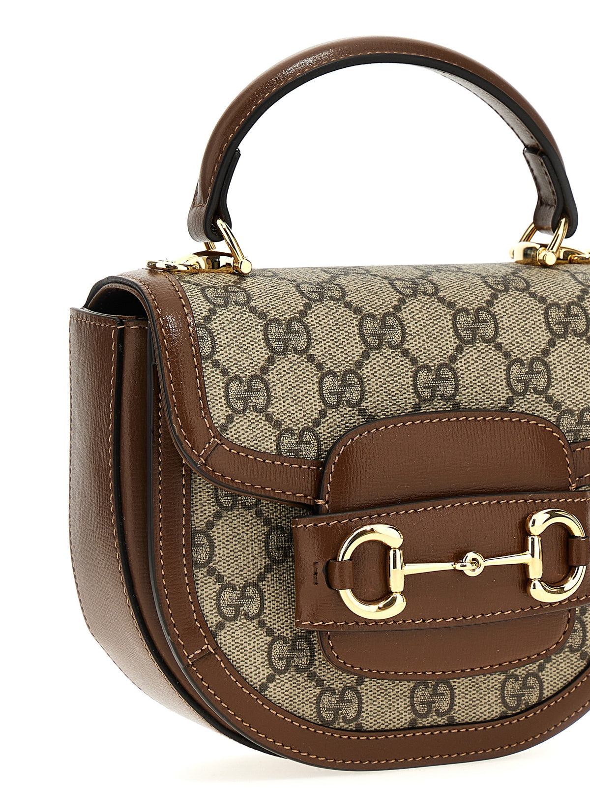 Brown polyethylene handbag