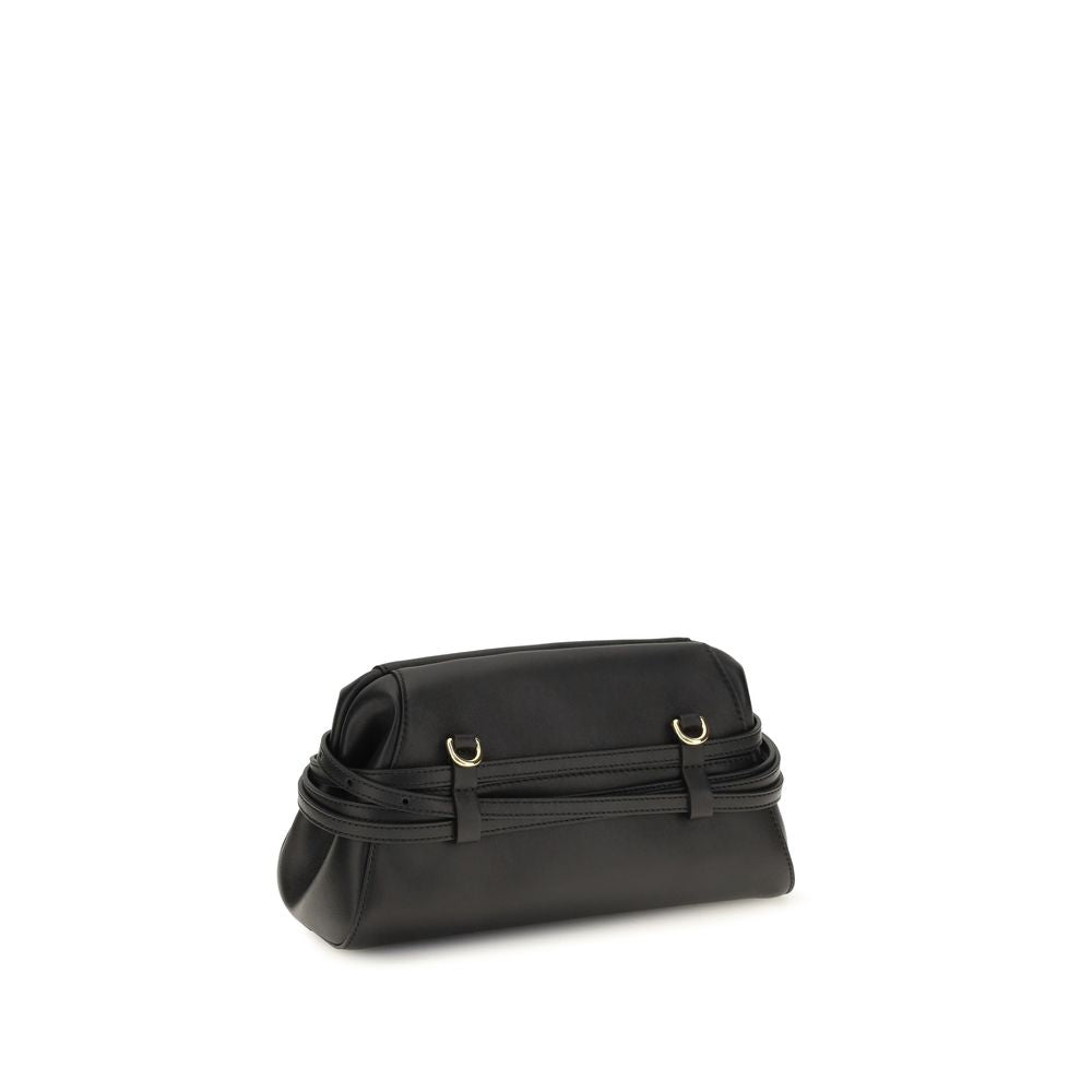 Black goatskin messenger bag