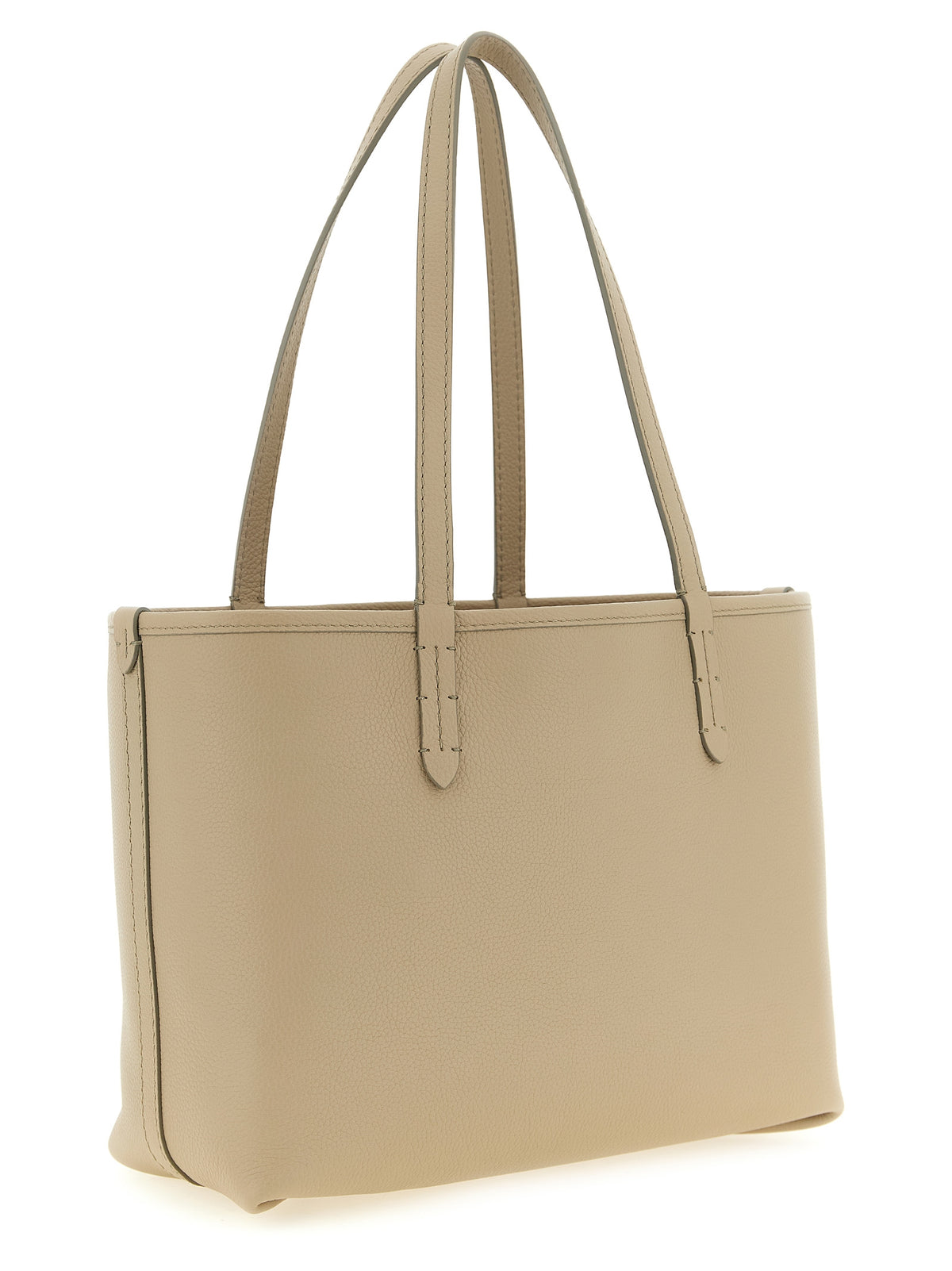 Beige Kalbsleder-Tote Bag