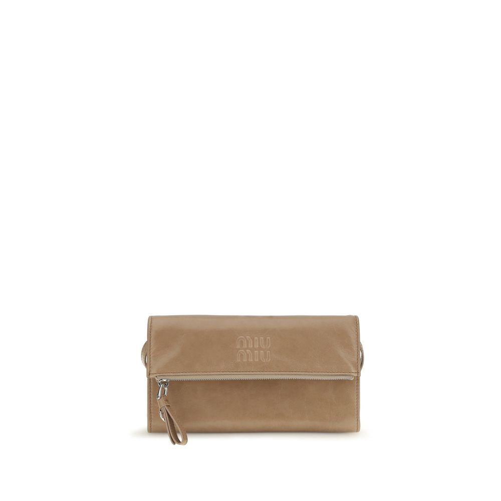 Beige Calf Leather Bos Taurus Wallet