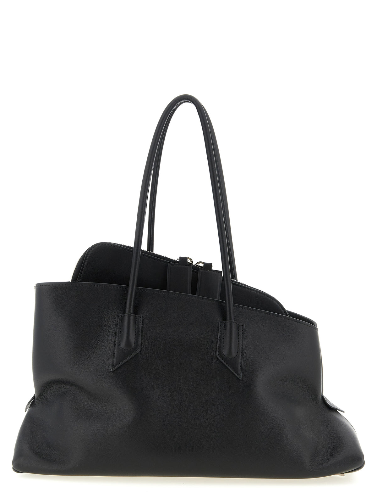Schwarze Kalbsleder-Schultertasche