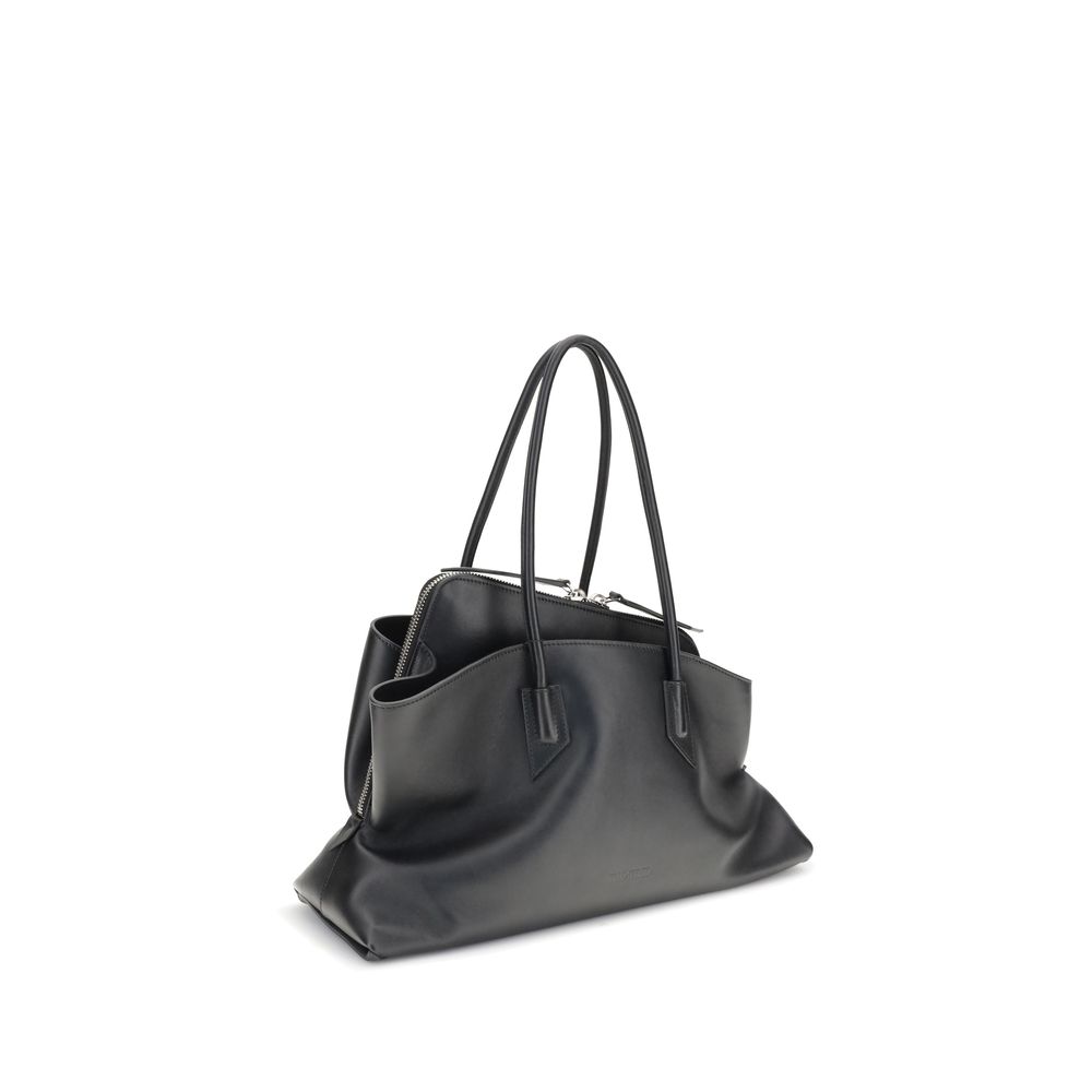 Schwarze Bos Taurus Kalbsleder Schultertasche