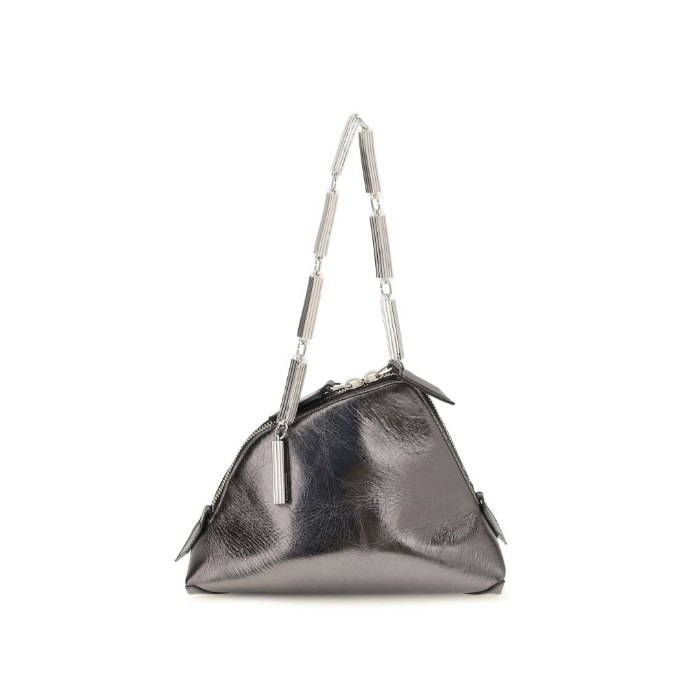 Handtasche aus silbernem Kalbsleder Bos Taurus