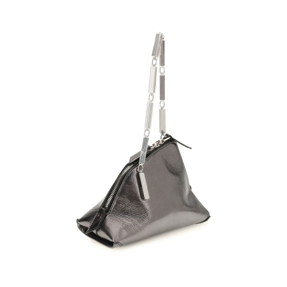 Handtasche aus silbernem Kalbsleder Bos Taurus