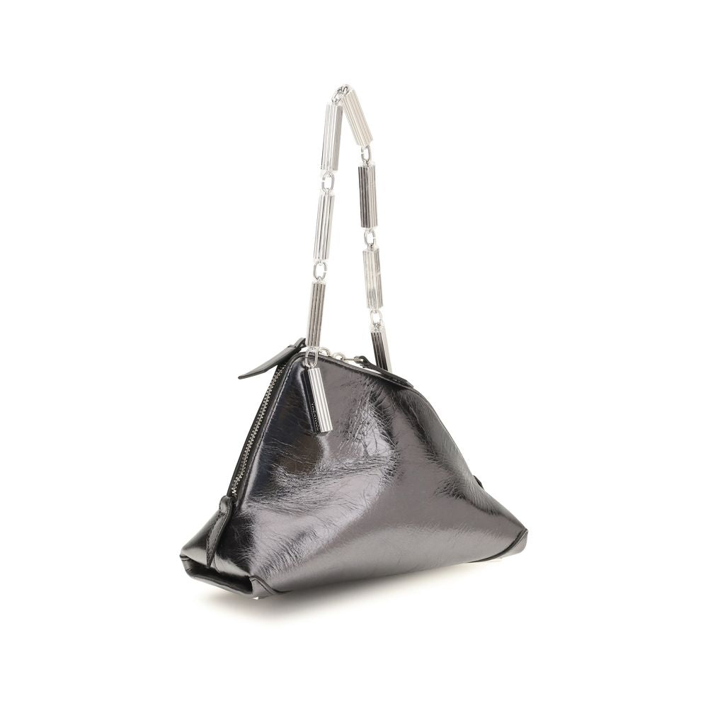 Handtasche aus silbernem Kalbsleder Bos Taurus