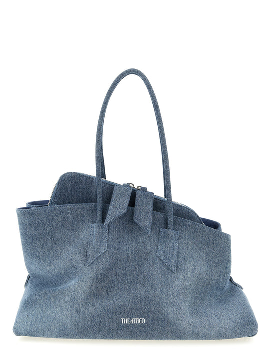 Blue cotton shoulder bag