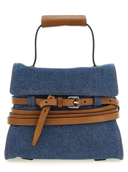 Blue cotton handbag