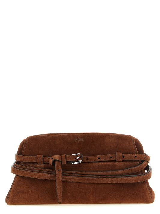 Brown calfskin clutch