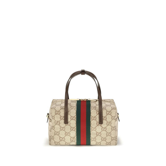 Beige fabric handbag